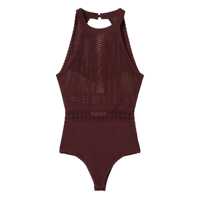 Topuri Brown Top With Knitted Design And Cut-Out On The Back In Viscose Blend Woman Femei