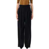 Pantaloni casual Saint Laurent Grain De Poudre Wide-Leg Pants Femei