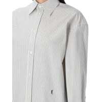 Camasi Saint Laurent Dama - Camasi Saint Laurent Saint Laurent Striped Cassandre Shirt CRAIE NOIR Femei (BM 17938860) - B-mall.ro