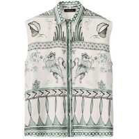 Camasi Fabiana Filippi Fabiana Filippi Silk Twill Painted Print Sleeveless Shirt