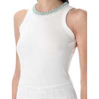 Imbracaminte Fabiana Filippi Dama - Topuri Fabiana Filippi Fabiana Filippi Jersey Tank Top WHITE Femei (BM 17938926) - B-mall.ro