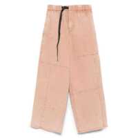 Pantaloni casual White Sand Cotton Wide-Leg Trousers Femei