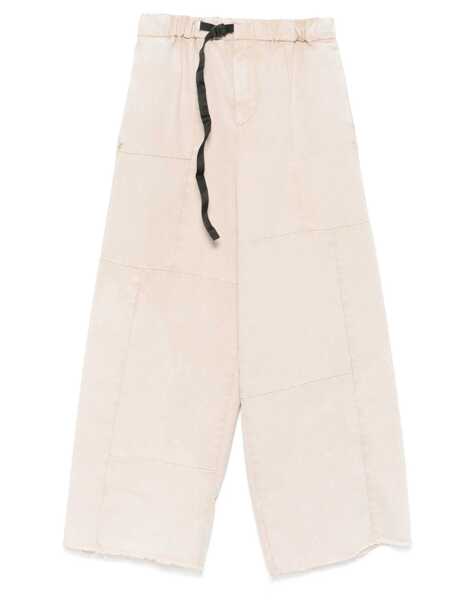 Pantaloni casual White Sand White Sand Cotton Wide-Leg Trousers Beige Femei (BM 17938950) 1
