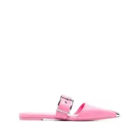 Sandale Alexander McQueen Buckled Leather Mules Femei