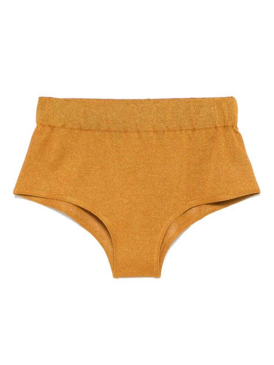 Pantaloni casual FEDERICA TOSI Federica Tosi Lurex Shorts Yellow Femei (BM 17940639) 1