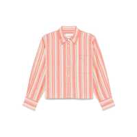 Camasi Closed Cotton And Linen Blend Striped Shirt Femei