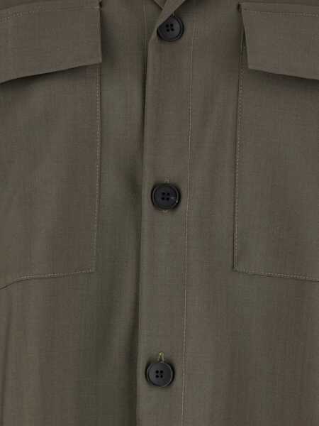 Camasi LOW BRAND Green Shirt With Classic Collar And Applied Pockets On The Front In Fabric Man GREEN Barbati (BM 17942898) 3