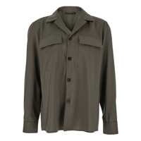 Camasi LOW BRAND Green Shirt With Classic Collar And Applied Pockets On The Front In Fabric Man