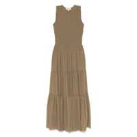 Rochii Michael Kors Olive Green Long Dress With Shirred Effect Femei