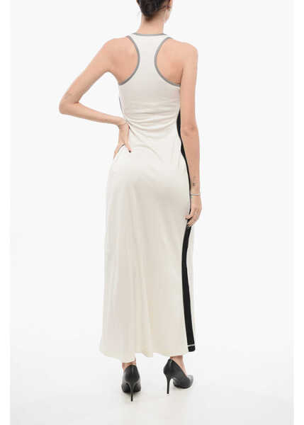 Rochii lungi Diesel Viscose Slip Dress With Embroidered Logo White Femei (BM 17945143) 2