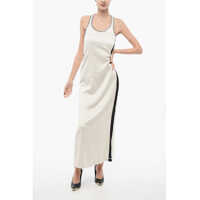 Rochii lungi Viscose Slip Dress With Embroidered Logo Femei