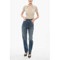 Blugi Khaite Dama - Blugi skinny Khaite Slim Fit Albi Denims With Belt Loops 19Cm Blue Femei (BM 17945146) - B-mall.ro