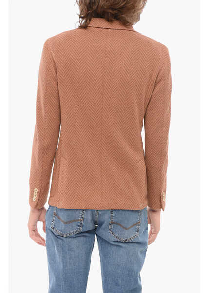 Sacouri CORNELIANI Cc Collection Half-Lined Reset Blazer With Herringbone Motif Orange Barbati (BM 17945149) 2