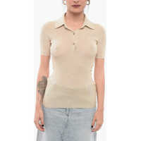 Tricouri Polo 3-Button Cashmere Blend Polo Femei