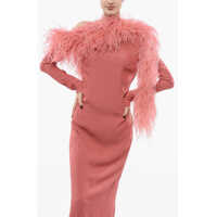 Imbracaminte Dama pagina 628 - Rochii lungi TALLER MARMO Peony Slip Dress With Feathers Green Femei (BM 17945194) - B-mall.ro