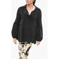 Camasi casual Double Breasted Overshirt With Draping Femei