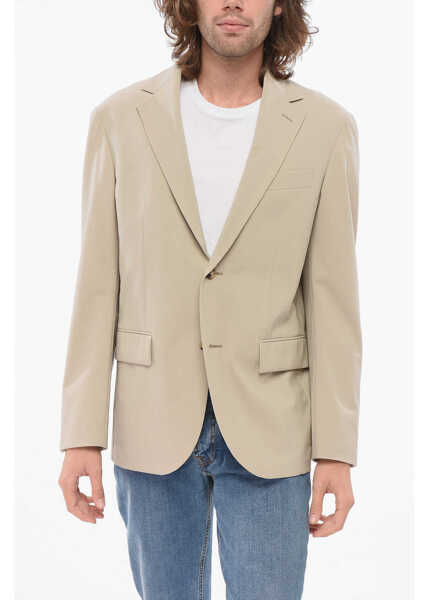 Sacouri CORNELIANI Circle Unlined Wool Blend Blazer Beige Barbati (BM 17945215) 1