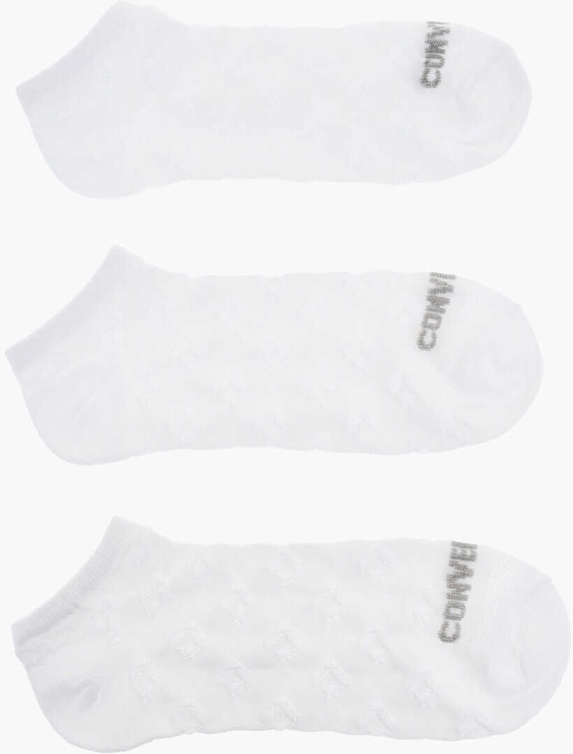 Sosete Converse Set 3 Pairs Of Solid Color Socks With All-Over Logo White Femei (BM 17945233) 3