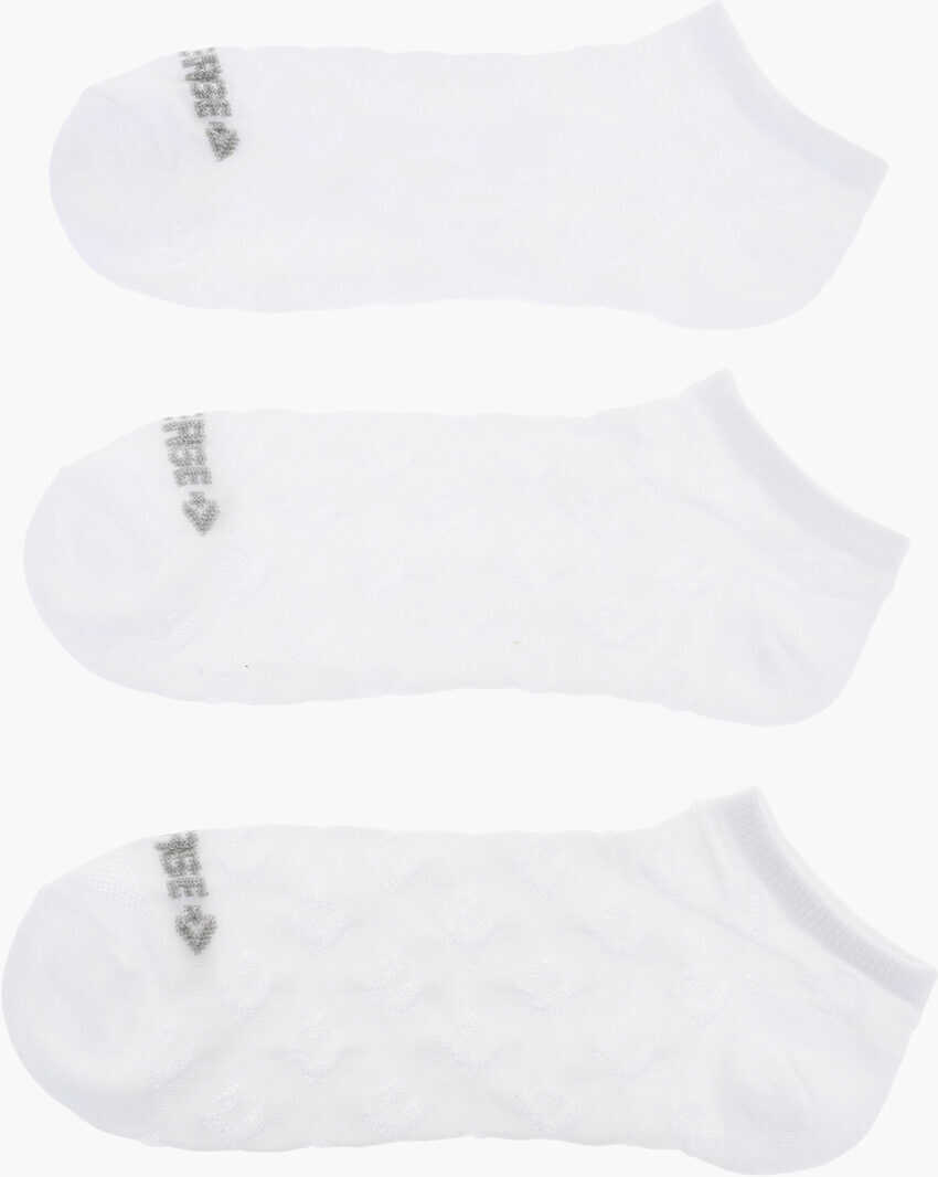 Sosete Converse Set 3 Pairs Of Solid Color Socks With All-Over Logo White Femei (BM 17945233) 1