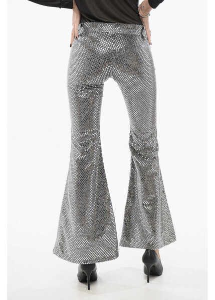 Pantaloni office ERL Sequined Boot Cut Pants Silver Femei (BM 17945236) 2