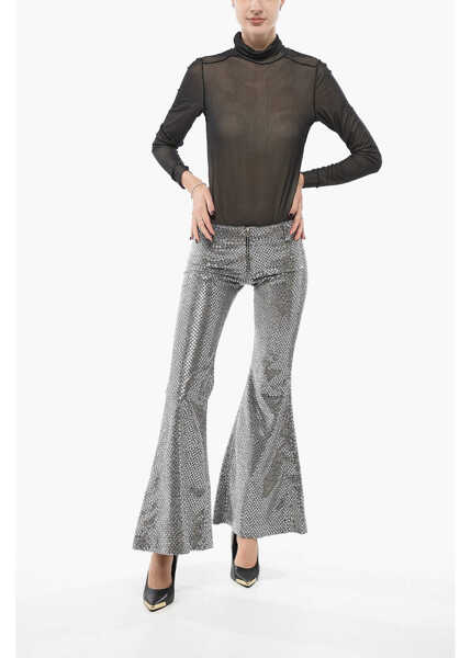 Pantaloni office ERL Sequined Boot Cut Pants Silver Femei (BM 17945236) 4