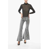Pantaloni ERL Dama - Pantaloni office ERL Sequined Boot Cut Pants Silver Femei (BM 17945236) - B-mall.ro