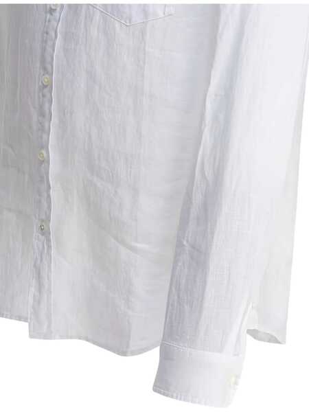 Camasi casual Alex Mill Linen Mill Shirt White Barbati (BM 17945262) 4