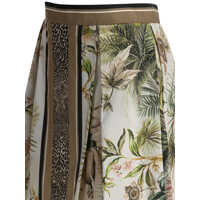 Fuste Dama - Fuste casual ELIE SAAB Printed Cotton Long Skirt FOULARD38 PRINTED COTTON Green Femei (BM 17945625) - B-mall.ro