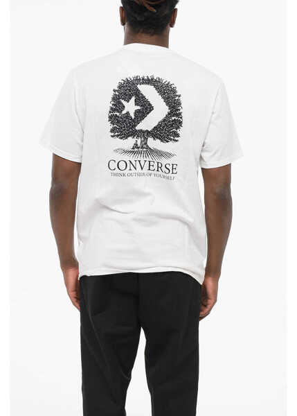 Tricouri Converse Printed Think Outside Of Yourself Crew-Neck T-Shirt White Barbati (BM 17945776) 2