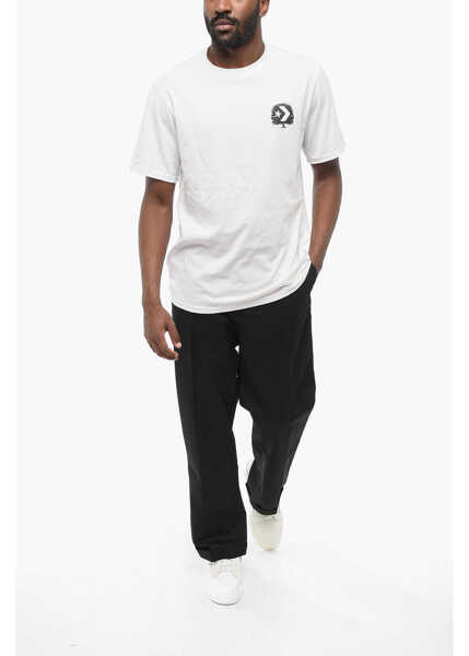 Tricouri Converse Printed Think Outside Of Yourself Crew-Neck T-Shirt White Barbati (BM 17945776) 4