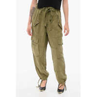 Pantaloni casual Linen Blend Cargo Pants Femei