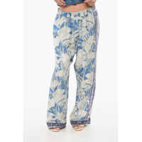 Pantaloni casual Silk Floral Pants Femei