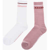 Imbracaminte Converse Dama - Sosete Converse Set 2 Pairs Of Bicolor Long Socks With Contrasting Details White Femei (BM 17945809) - B-mall.ro