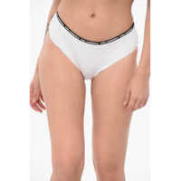 Bikini Solid Color Bikini Bottom With Logoed Contrasting Band Femei
