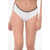 Karl Lagerfeld Solid Color Bikini Bottom With Logoed Contrasting Band White