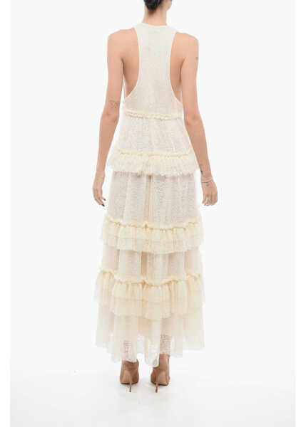 Rochii lungi Philosophy Lace Flounced Dress White Femei (BM 17945818) 2