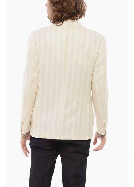Sacouri CORNELIANI Cc Collection Striped Motif Refined Blazer Beige Barbati (BM 17945824) 2