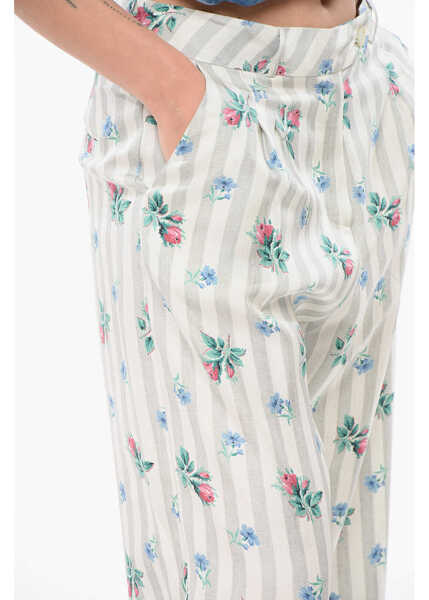 Pantaloni casual PIERRE-LOUIS MASCIA Silk Floral Pants Multicolor Femei (BM 17945833) 3