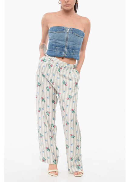 Pantaloni casual PIERRE-LOUIS MASCIA Silk Floral Pants Multicolor Femei (BM 17945833) 4