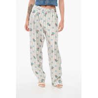 Pantaloni casual Silk Floral Pants Femei