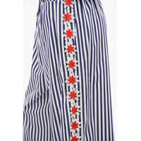 Imbracaminte FLORA SARDALOS Dama - Seturi pijamale FLORA SARDALOS Pinstriped Pyjama Set With Embroidered Flowers Blue Femei (BM 17945842) - B-mall.ro