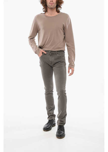 Blugi slim fit CORNELIANI Id 5 Pockets Slim Fit Jeans Green Barbati (BM 17945860) 4