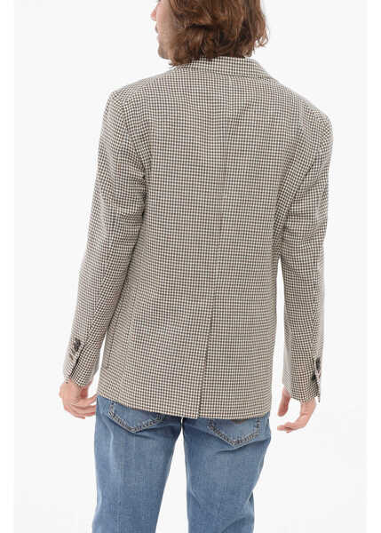 Sacouri CORNELIANI Circle Unlined Checkered Wool Blend Blazer Brown Barbati (BM 17945989) 2