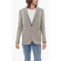 Sacouri Circle Unlined Checkered Wool Blend Blazer Barbati