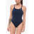 Nike Swim One-Piece Swimsuit With Crossed Straps Blue