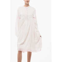 Imbracaminte Dama pagina 628 - Rochii lungi PERO Flared Bottoni Dress White Femei (BM 17946022) - B-mall.ro