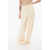 QUIRA Wide-Leg Peek-A-Boo Pants With Raw-Cut Out Beige