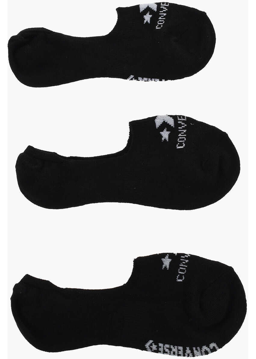 Sosete Converse Set Of 3 Solid Color Ultra Low Socks With Contrasting Logo Black Femei (BM 17946031) 2