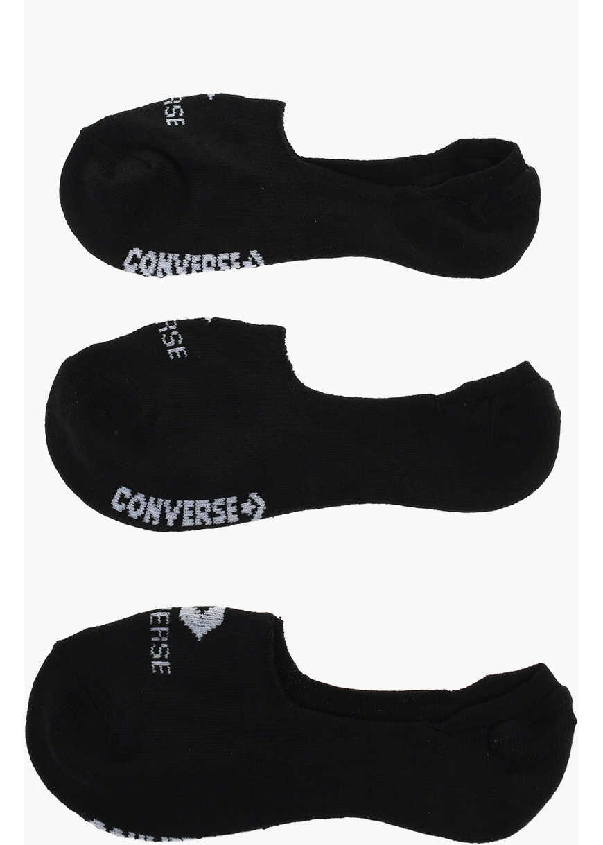 Sosete Converse Set Of 3 Solid Color Ultra Low Socks With Contrasting Logo Black Femei (BM 17946031) 1