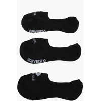 Sosete Set Of 3 Solid Color Ultra Low Socks With Contrasting Logo Femei